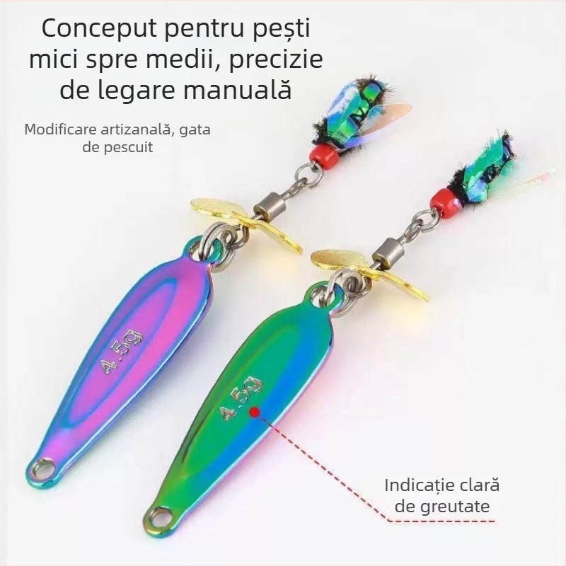 Set de muște cu rotor rotativ pentru aruncări lungi, năluci miniaturale