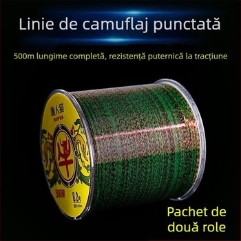 Linie de pescuit 500 m, linie principală cu sub-linie, fără etichetă, PU material