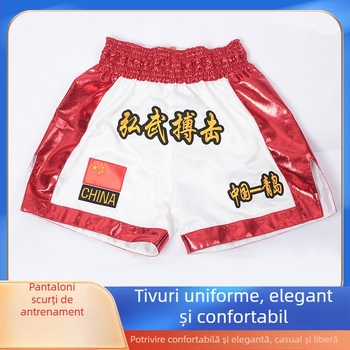 Șorturi Muay Thai pentru bărbați și femei, pantaloni de antrenament pentru box, Sanda și arte marțiale
