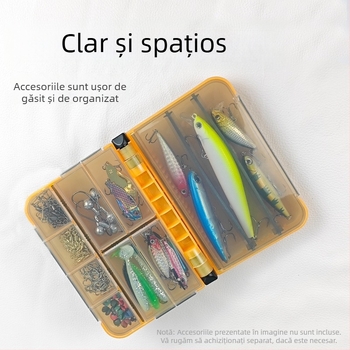 Cutie portabilă pentru accesorii de năluci, compartimente duble pentru momeli și cârlige