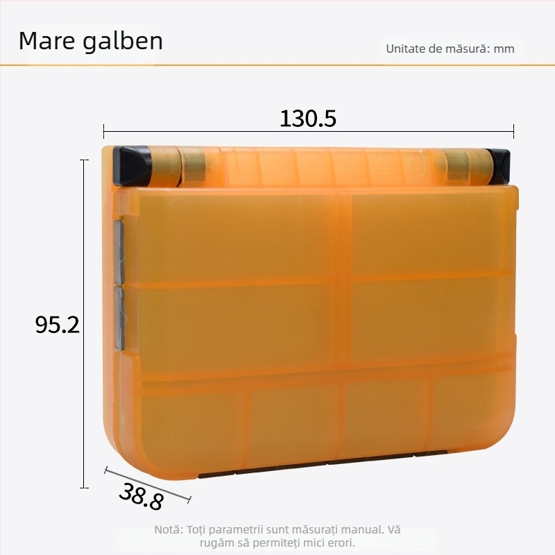 Cutie portabilă pentru accesorii de năluci, compartimente duble pentru momeli și cârlige