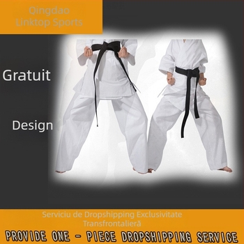 Uniform de antrenament unisex pentru karate și taekwondo, cu dungi, poliester