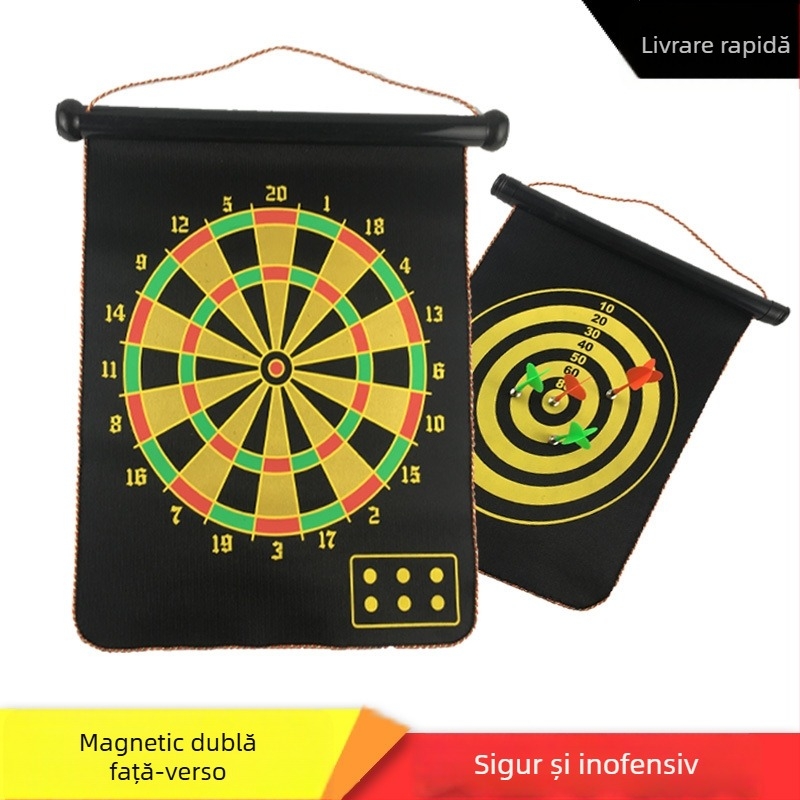 Set magnetic de darts, cu două fețe, pentru copii, cu 4 și 6 darturi