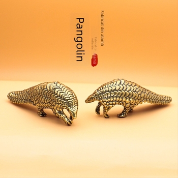 Figurină din alamă cu pangolin, stil vintage, decor de casă