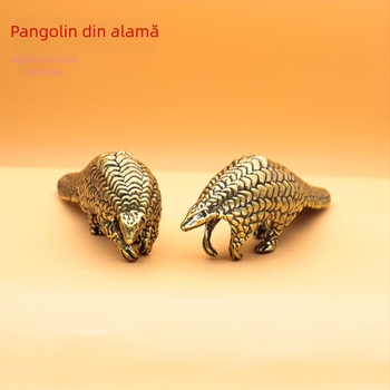 Figurină din alamă cu pangolin, stil vintage, decor de casă