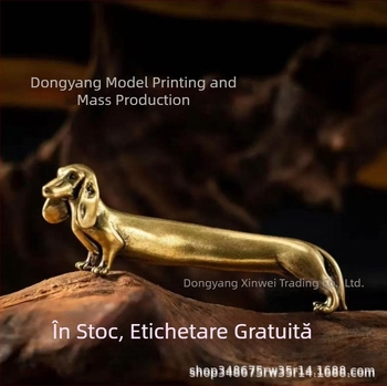 Figură de cățeluș din aliaj, mică, ideală pentru iubitorii de animale, decor interior elegant și compact
