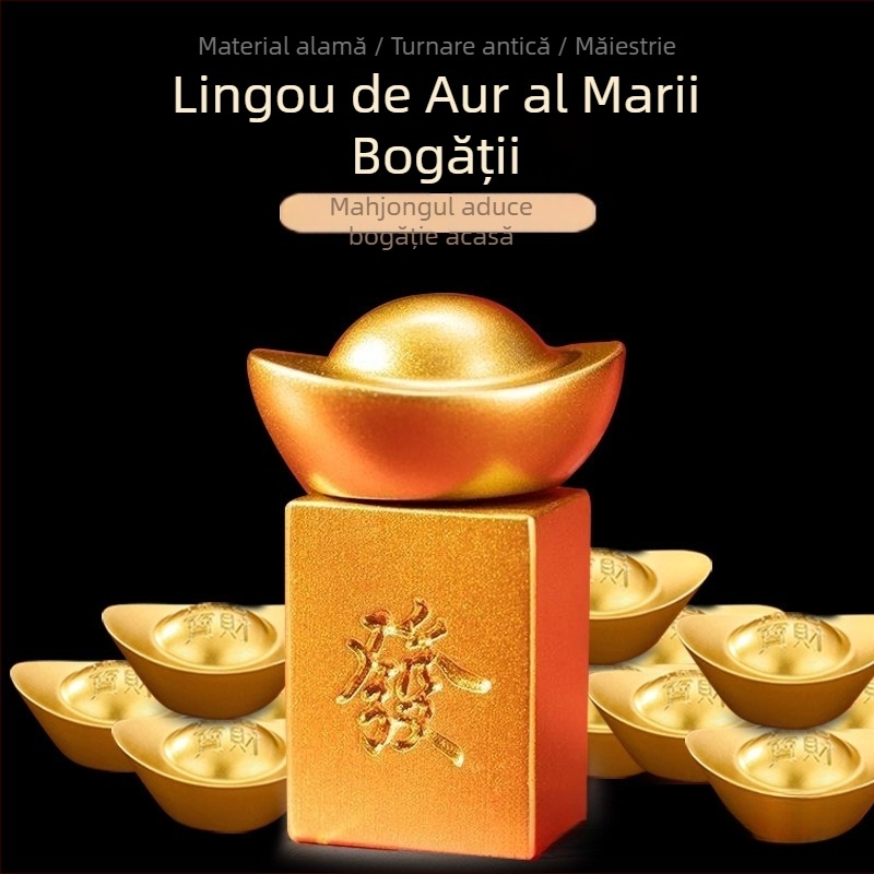 Accesoriu din alamă pentru mahjong — Roata norocului, suport rotativ pentru masă, cadou luxos pentru relaxarea stresului