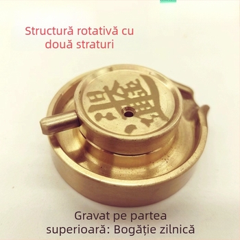 Mini moră de piatră din alamă masivă – ornament decorativ rustic pentru masă