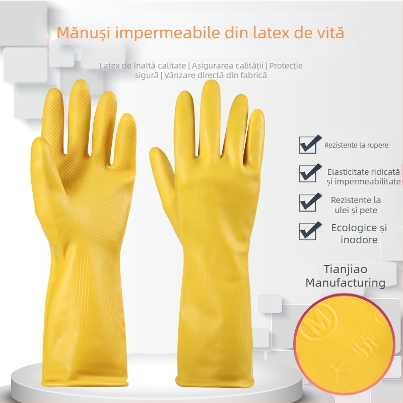 Mănuși de latex personalizabile Tianjiao Nanyang, îngroșate, antiderapante, pentru spălat vase și treburile casnice