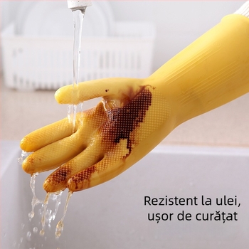 Mănuși de bucătărie din latex, impermeabile, cu priză din tendon de vițel pentru curățare și spălat — mănuși de uz greu pentru uz casnic și industrial
