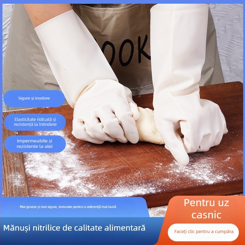 Mănuși nitril rezistente pentru uz casnic, pentru spălat vase în bucătărie, groase, impermeabile, pentru spălat haine