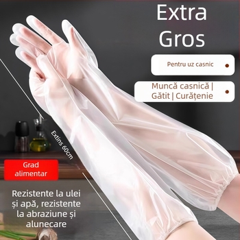 Mănuși de unică folosință, groase, rezistente la uzură, pentru spălat vase și bucătărie, manșetă extinsă, impermeabile