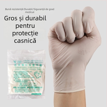 Mănuși de unică folosință din latex fără pudră, îngroșate, pentru examinări medicale și protecție la domiciliu