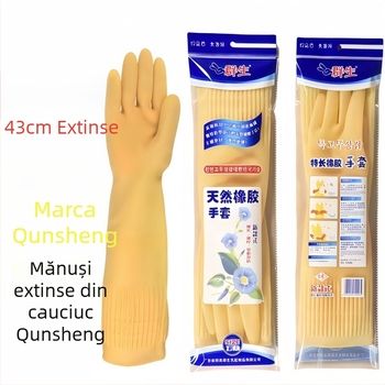 Mănuși de bucătărie din latex, 43 cm, groase, impermeabile, pentru spălat vase