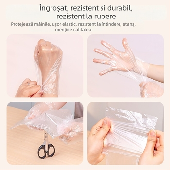 Temeiju mănuși de unică folosință – groase, elastice, rezistente la rupere, pentru bucătărie, curățenie, picnic și manipularea alimentelor cu fructe de mare