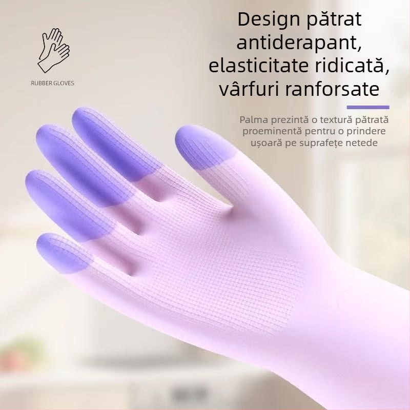 Mănuși din latex colorat pentru treburile casnice, protecție la muncă, rezistente la uzură și zgârieturi, moi și confortabile, impermeabile și rezistente la ulei pentru bucătărie