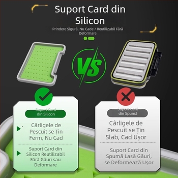 Cutie transparentă din silicon, impermeabilă, pentru cârlige de muște și năluci – cutie portabilă pentru accesorii de pescuit
