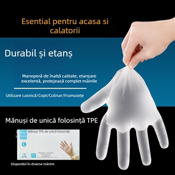 Mănuși TPE, de unică folosință, îngroșate, pentru uz casnic și alimentare