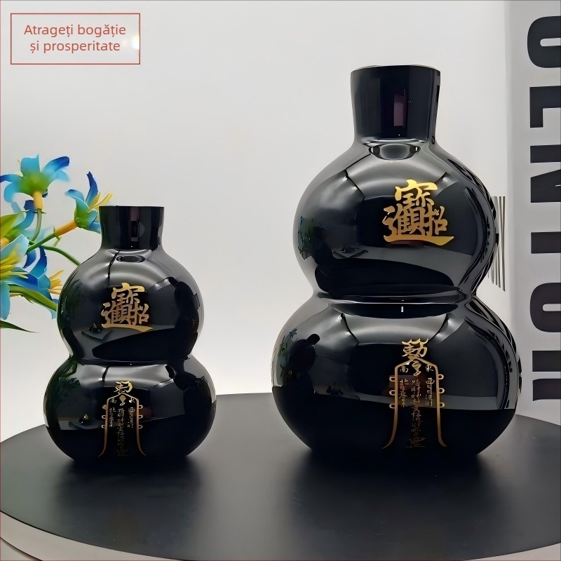 Ornament din obsidian cristal natural, Pixiu pentru bogăție și noroc la birou