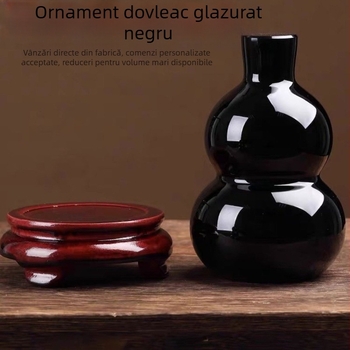 Ornament din obsidian în formă de dovleac pentru decor interior