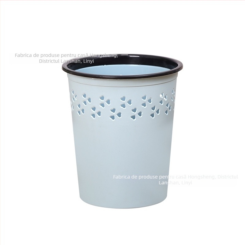 Coș de gunoi din plastic pentru uz casnic, rotund, 8 L, fără capac, baie, imprimare siglă