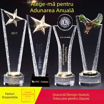 Trofeu de cristal cu design creativ pentru întâlniri anuale ale companiei, amintire pentru personal cu gravare gratuită