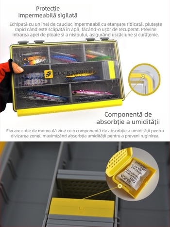 Racquet Cutie pentru Echipament de Pescuit, Spațiu de Depozitare pentru Momeli, Cutie Impermeabilă pentru Accesorii