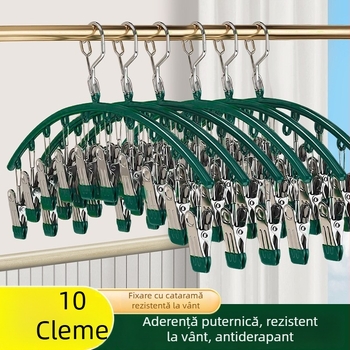 Sistem de uscare a șosetelor din oțel inoxidabil, cu mai multe clipsuri, suport haine, pentru balcon și lenjerie intimă