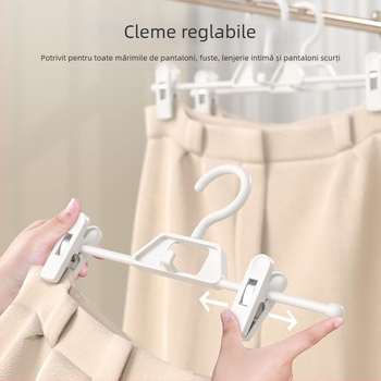Clips premium pentru pantaloni pentru uz casnic — suport pentru pantaloni și fuste, construcție robustă, antiderapant, uscător multifuncțional