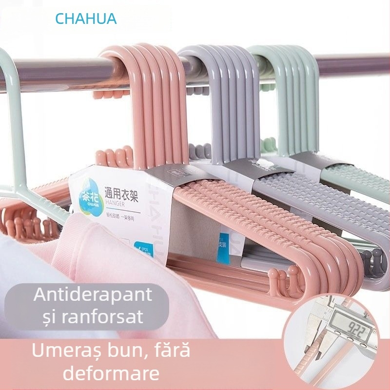 Camellia cuier din plastic – fără cusături, antiderapant, pentru uz casnic, dormitor și paltoane de adulți