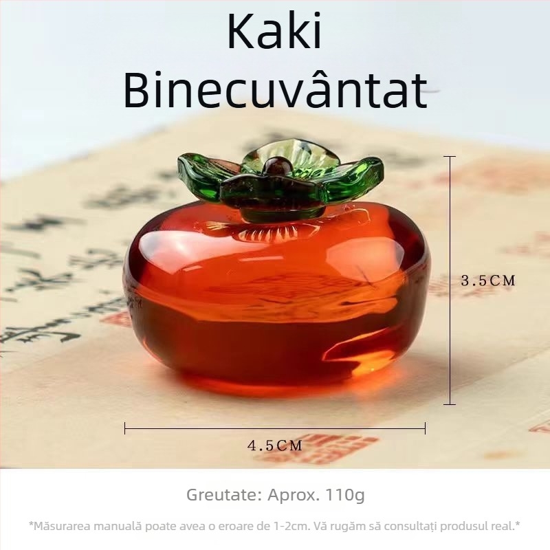 Ornament din cristal persimon pentru decorul casei, decorațiune de Crăciun din sticlă