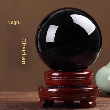 Sferă decorativă din obsidian natural, sferă neagră lustruită pentru Feng Shui
