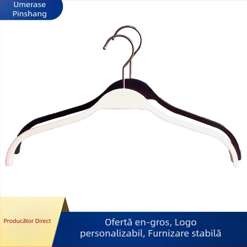 Umeraș din plastic anti-alunecare, negru și alb, fără cusături