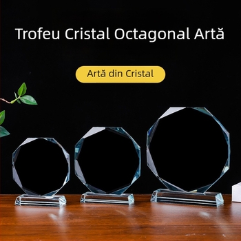 Trofeu octagonal din cristal – componente goale din cristal pentru medalii
