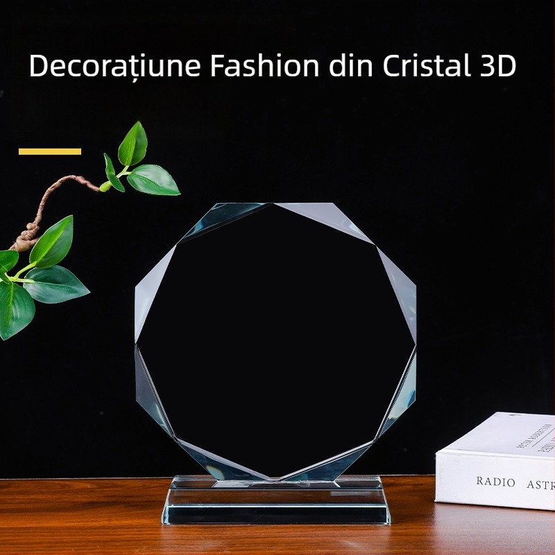 Trofeu octagonal din cristal – componente goale din cristal pentru medalii