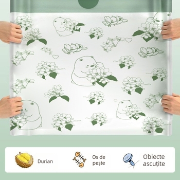 Camellia Saci de gunoi imprimați, extra groși, cu șnur, saci de depozitare, set de produse de curățare pentru uz casnic