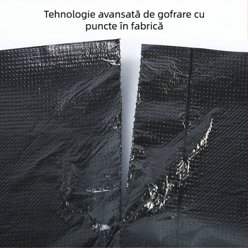 Saci negri de gunoi groși, cu mâner, rezistenți la rupere, pentru uz casnic; sacoșe de depozitare din plastic în stil vestă, pachet economic