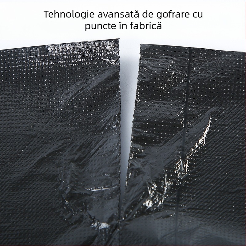 Saci negri de gunoi groși, cu mâner, rezistenți la rupere, pentru uz casnic; sacoșe de depozitare din plastic în stil vestă, pachet economic