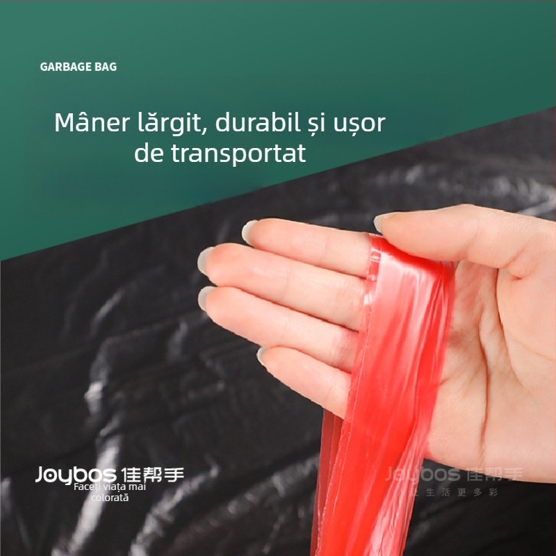 Good Helper Pungi de gunoi cu șnur, îngroșate, pentru uz casnic, bucătărie, mari, negre, din plastic