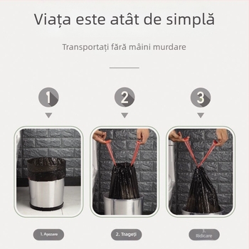 Saci de gunoi cu șnur, uz casnic, portabili, îngroșați, ieftini, pentru bucătărie, dimensiuni medii și mari, saci din plastic