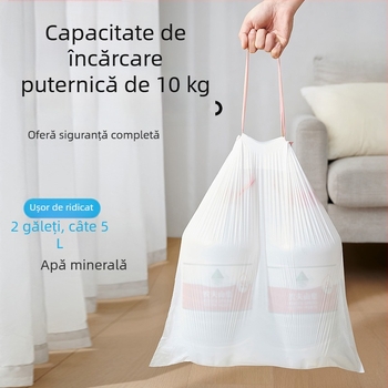 Pungi de gunoi îngroșate cu șnur, mari, pentru uz casnic – saci de plastic pentru bucătărie și baie