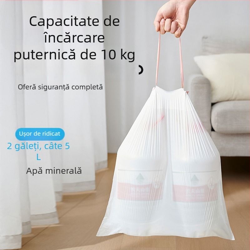 Pungi de gunoi îngroșate cu șnur, mari, pentru uz casnic – saci de plastic pentru bucătărie și baie
