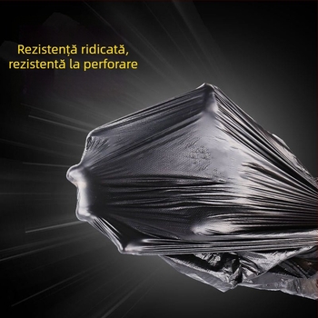 Sac de gunoi pentru uz casnic, gros, mărime medie, negru, stil vestă, capacitate mare, pungă plastică pentru bucătărie