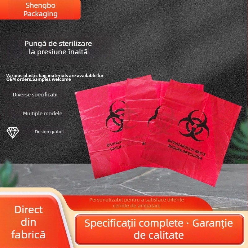 Pungi de sterilizare cu presiune înaltă pentru deșeuri biomedicale, deșeuri periculoase și colectare în laborator