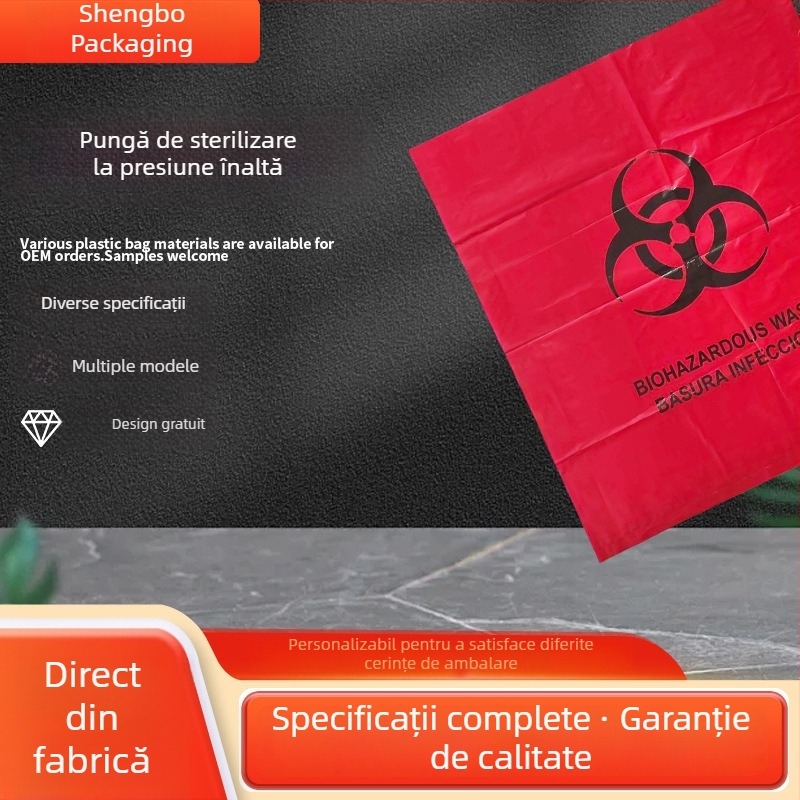 Pungi de sterilizare cu presiune înaltă pentru deșeuri biomedicale, deșeuri periculoase și colectare în laborator