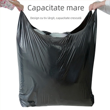 Geantă din plastic negru pentru ambalarea hainelor, mutări și depozitare, groasă, cu mâner