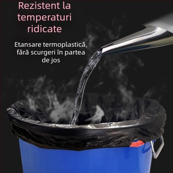 Pungi de gunoi cu șnur pentru coșuri de bucătărie, groase, cu mâneri, închidere automată, durabile