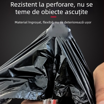Pungi de gunoi cu șnur pentru coșuri de bucătărie, groase, cu mâneri, închidere automată, durabile