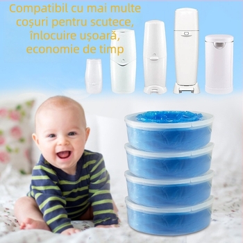 Saci pentru coșul de scutece Genie, pentru uz casnic, cu protecție împotriva mirosurilor pentru scutece, groși și rezistenți la rupere