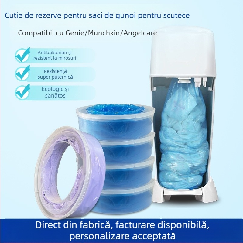 Saci pentru coșul de scutece Genie, pentru uz casnic, cu protecție împotriva mirosurilor pentru scutece, groși și rezistenți la rupere